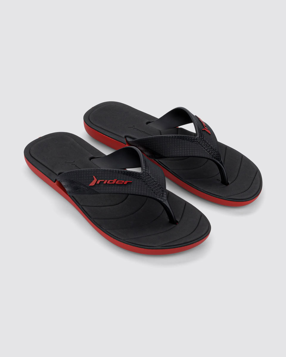 Sandalia Hombre Negro/Rojo Plus Rider