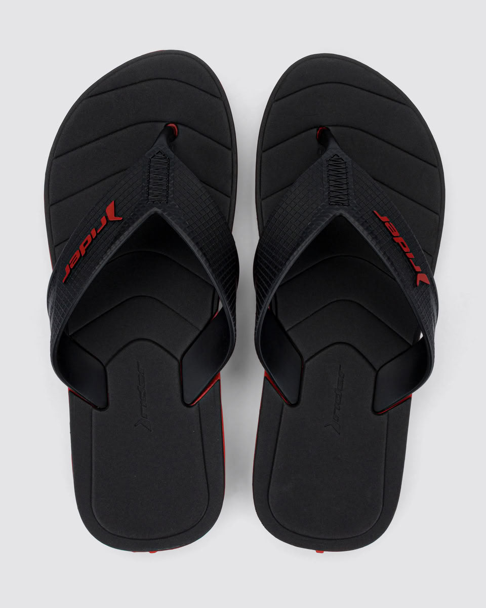 Sandalia Hombre Negro/Rojo Plus Rider