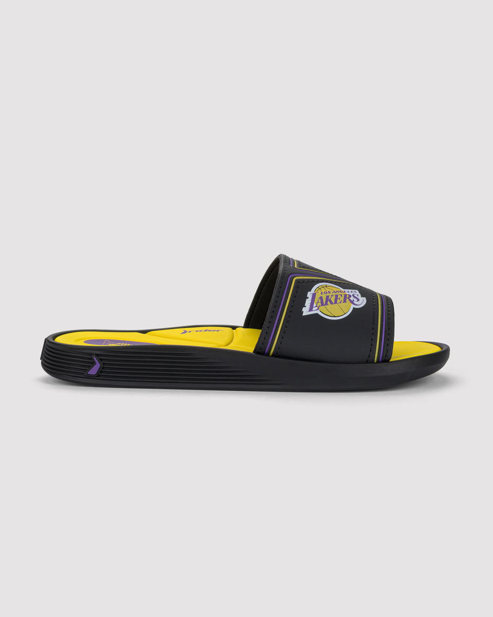 Sandalia Hombre Negro/Amarillo Lakers Pump Rider