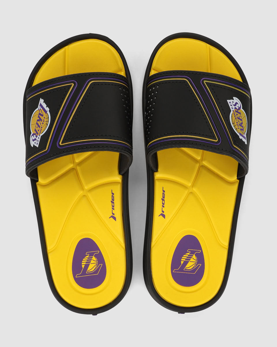 Sandalia Hombre Negro/Amarillo Lakers Pump Rider