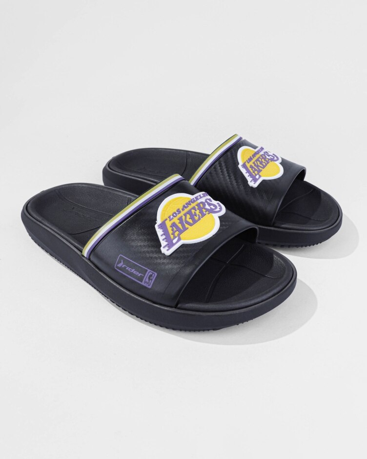 Sandalia Hombre Negro Lakers NBA 516 Rider